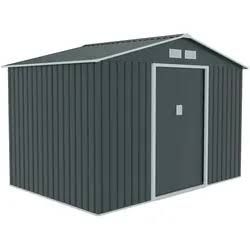 HATTORO S200 XXL Metall Gerätehaus Geräteschuppen Garten Haus Schuppen Gartenhaus Laube Grau