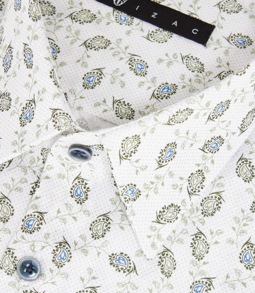 Chemise à imprimé floral kaki 