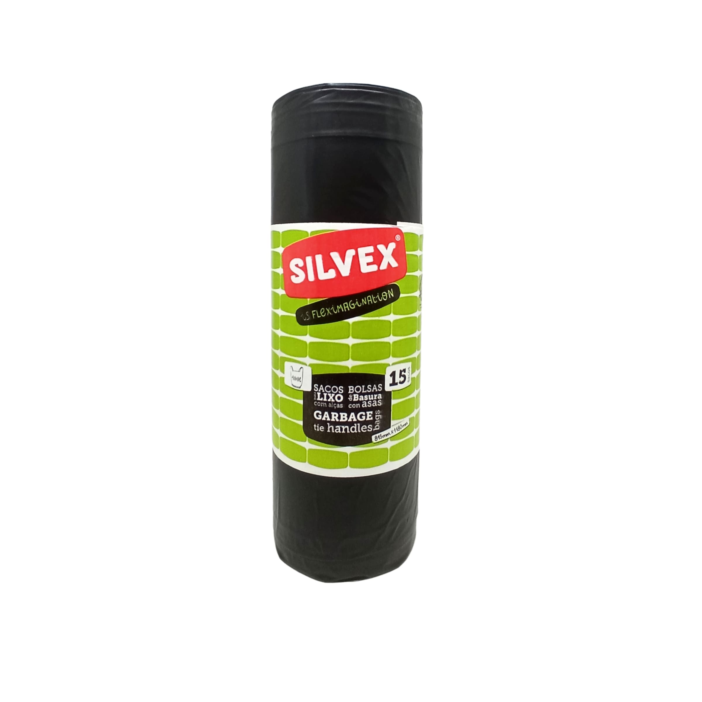SACOS PARA LIXO C/ ALÇA SILVEX 100% REC PRETO 100L