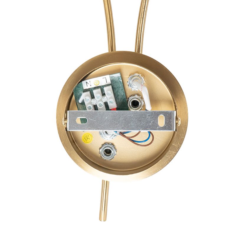 Moderne wandlamp goud 2-lichts met smoke glas - Athens