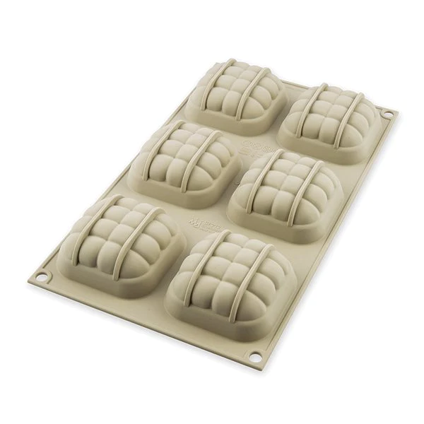 Moule silicone 6 Mini gâteaux Elegenza texture matelassée Silikomart