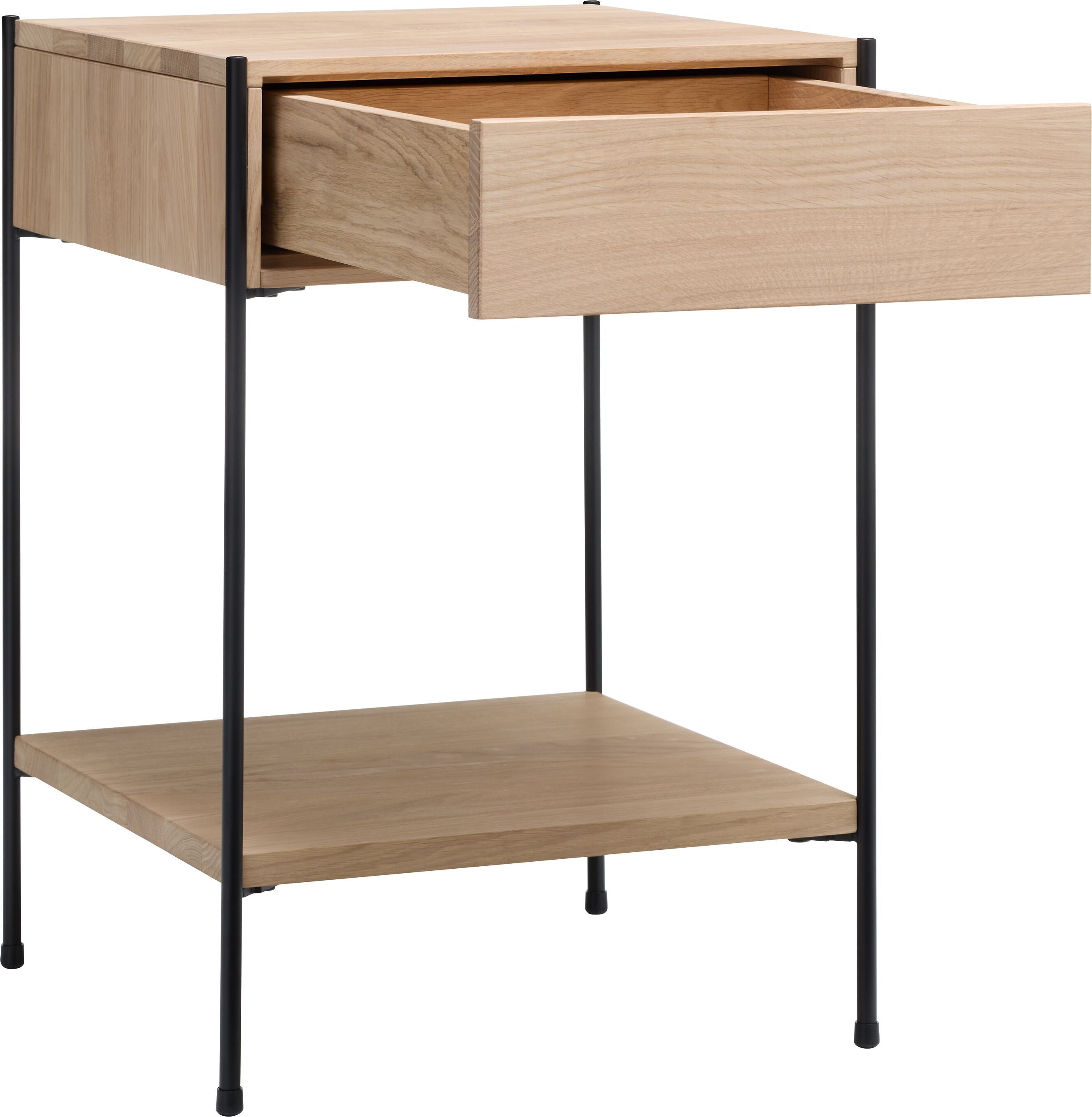 MALA Nachttisch - Eiche weiss / B: 40.0 cm x T: 40.0 cm x H: 59.0 cm