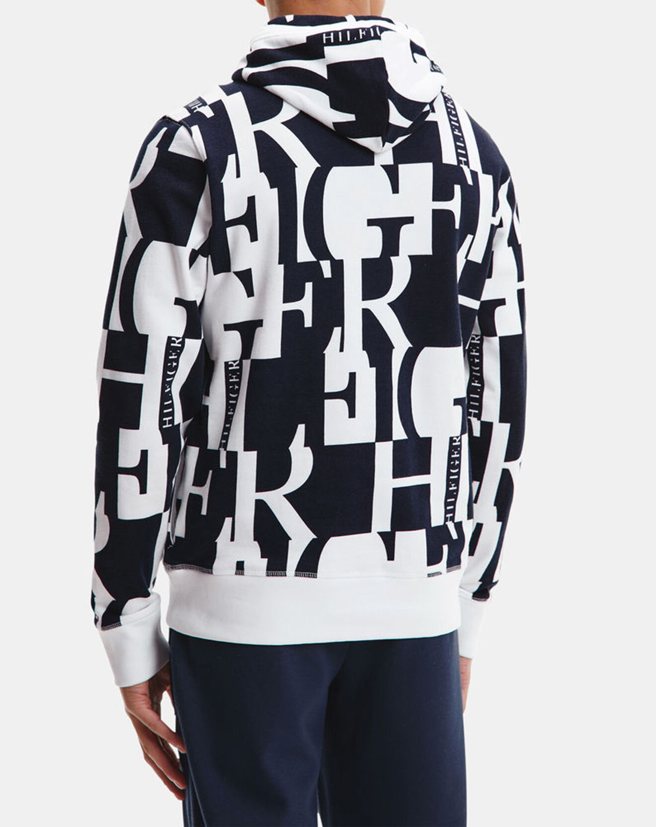 Tommy Hilfiger Sweat à capuche All Over imprimé bleu/blanc