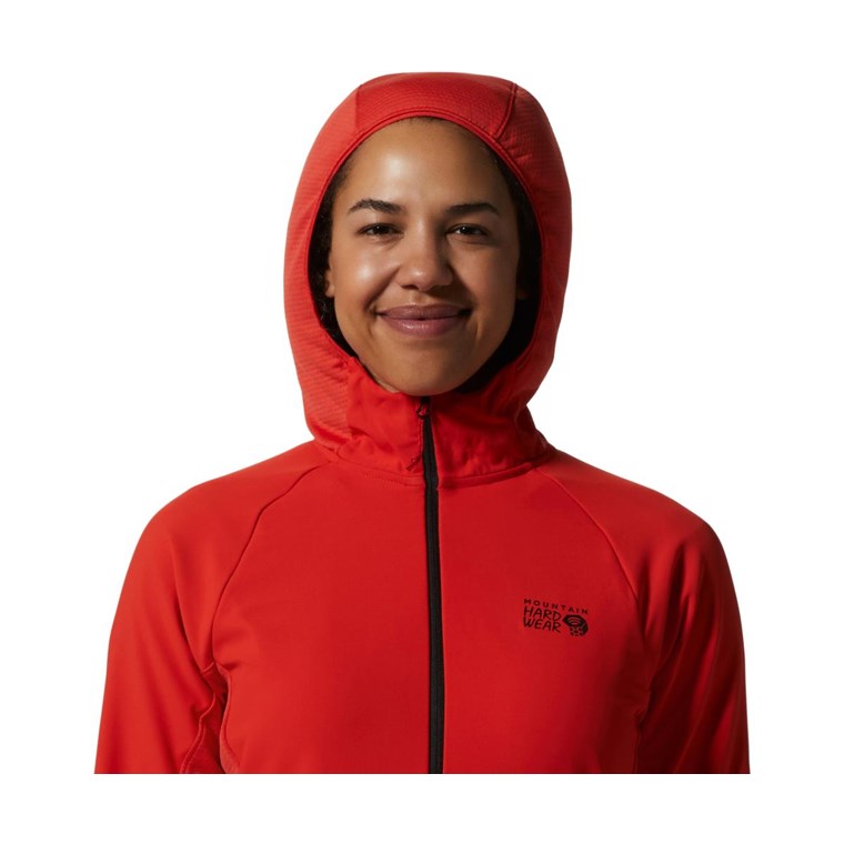 Mountain Hardwear Stratus Range Full Zip Hooded Jacket Women Summit Red