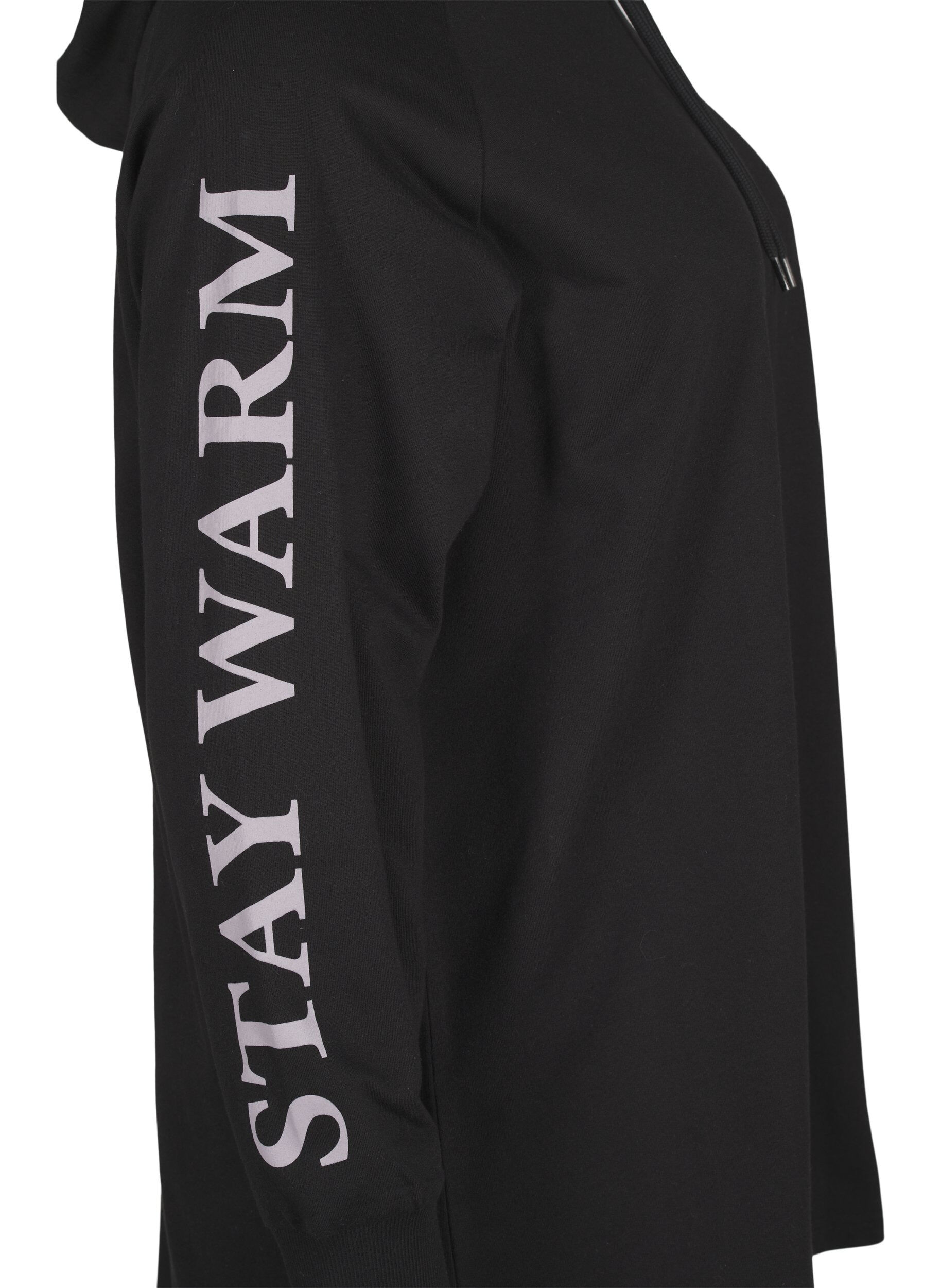 Oversize sweat med print på ærmerne