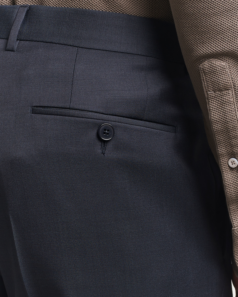Zegna Tailored Wool Suit Navy