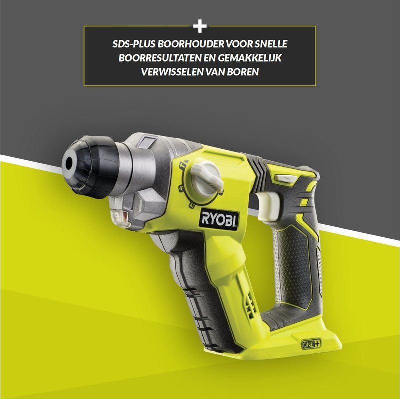 Ryobi - ONE+ R18SDS-0 Boorhamer - Groen - 18V (excl. accu)