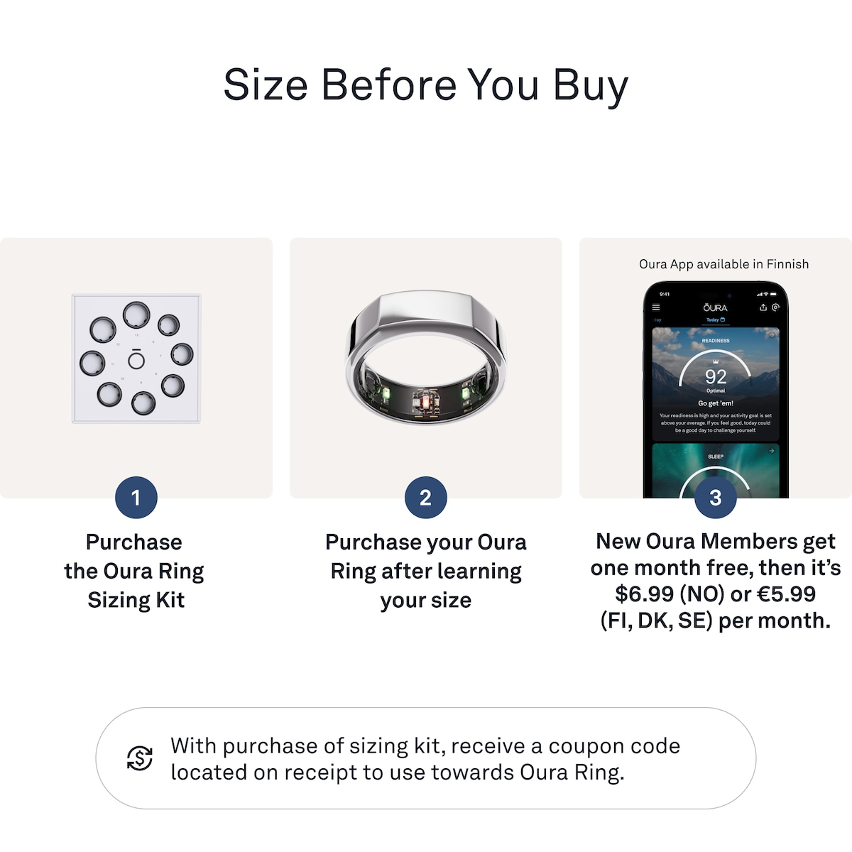 Oura-ring Gen3 Heritage smartring størrelse 7 (Silver)