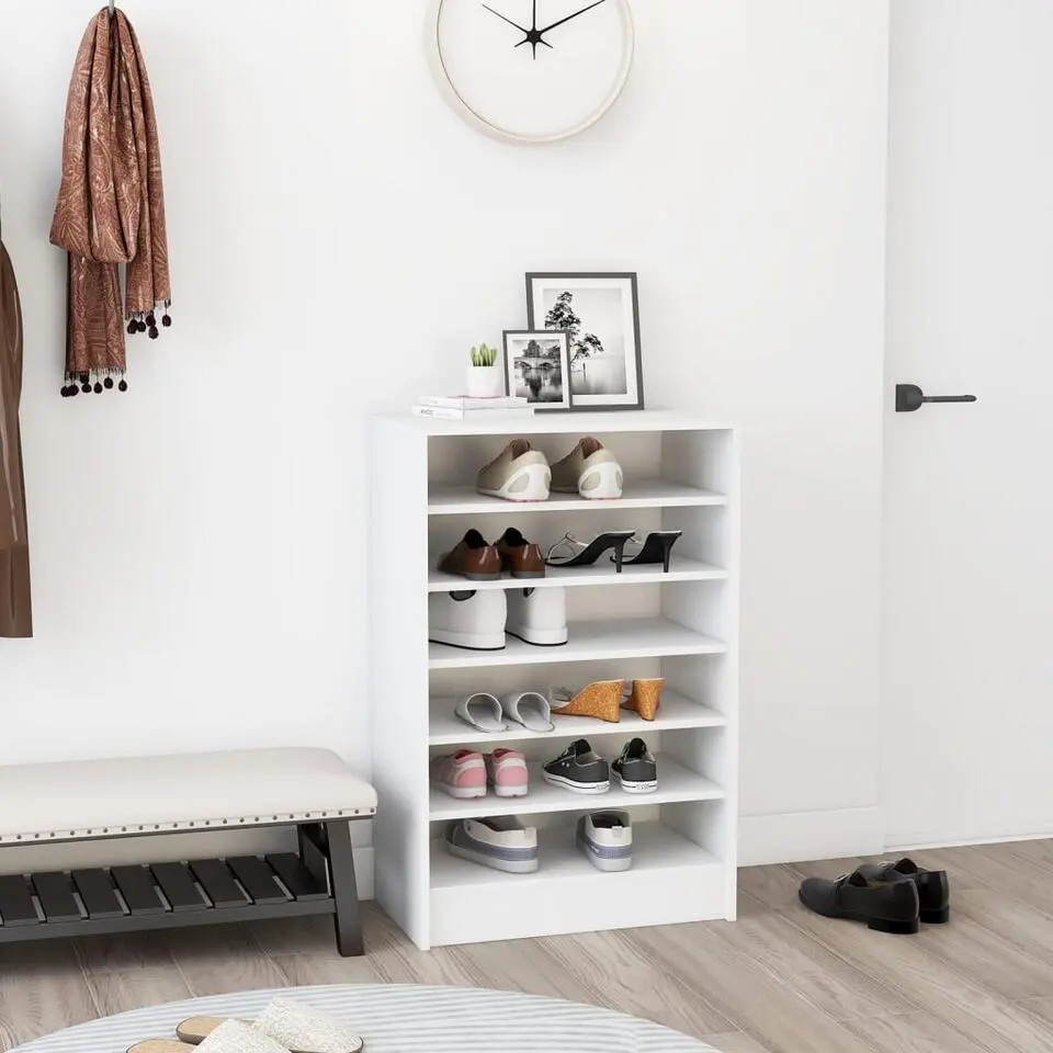 vidaXL - Schoenenkast - Wit - Bewerkt hout - 60 x 35 x 92 cm