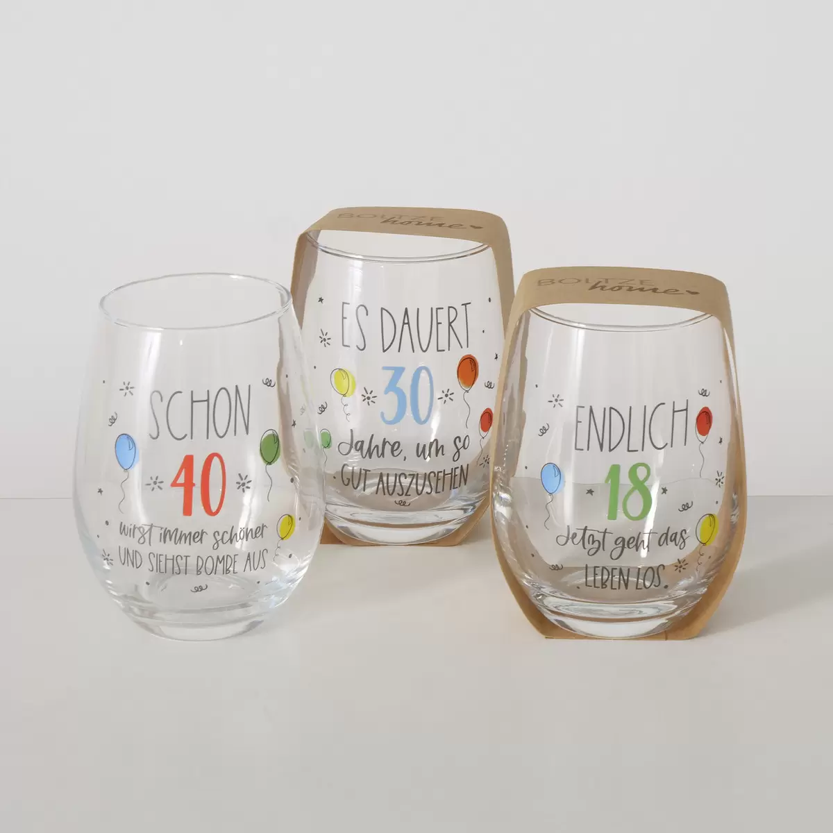 Trinkglas Geburtstag Bunt
