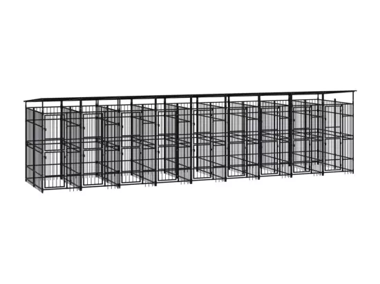 Chenil cage enclos pac noire 864 x 192 x 200 cm 02_0041747