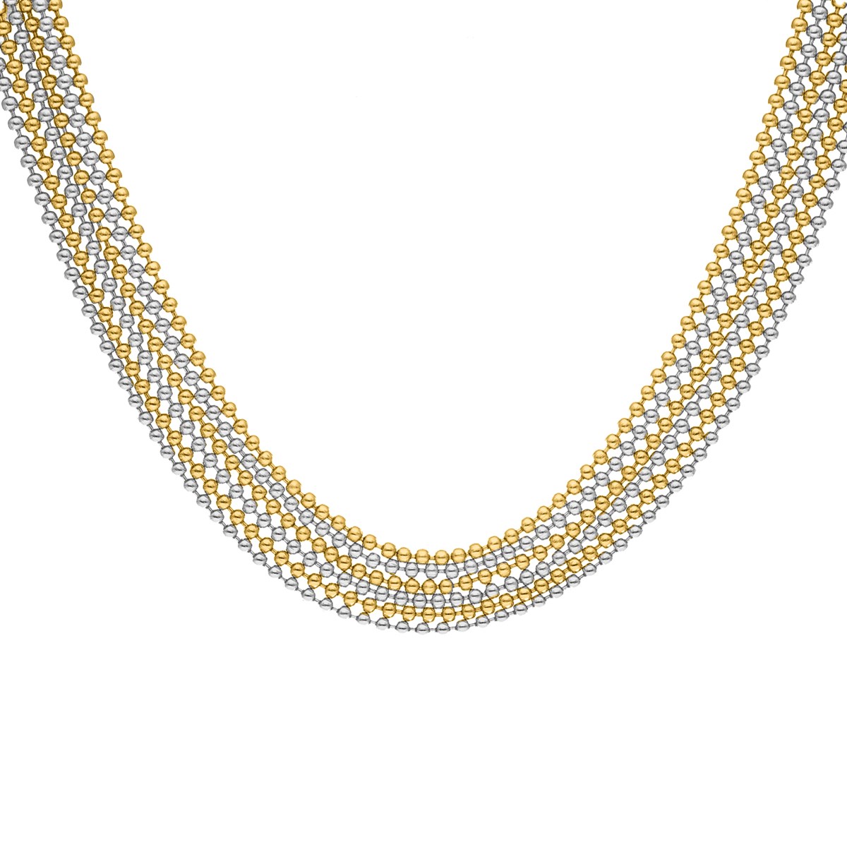 Collier Argent Doré Rhodié Chaines Petites Boules