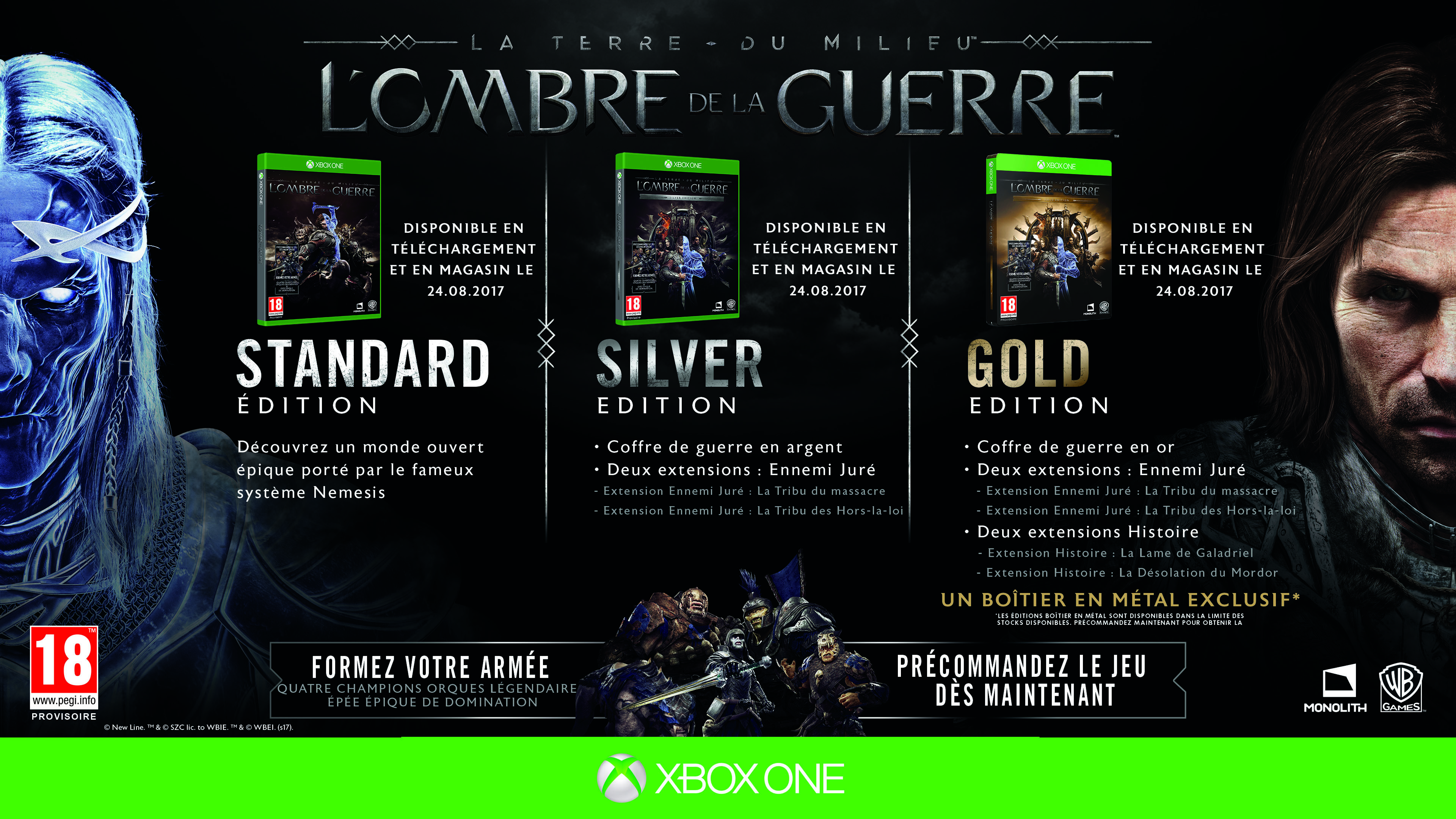 Warner Bros. Games La Terre du Milieu : L'Ombre de la Guerre - Xbox One