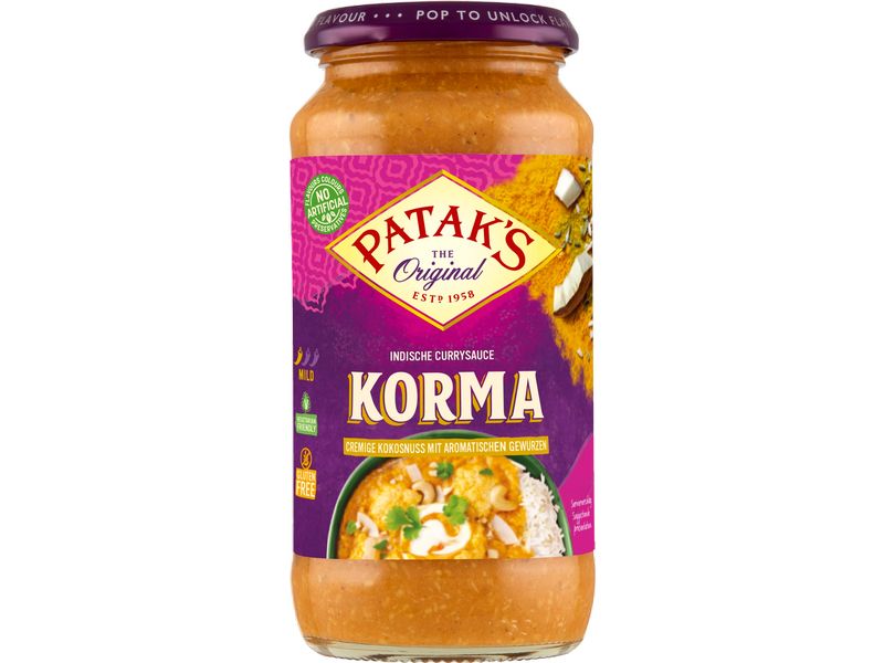 Pataks Korma Sauce 450 g Authentischer Geschmack aus Indien