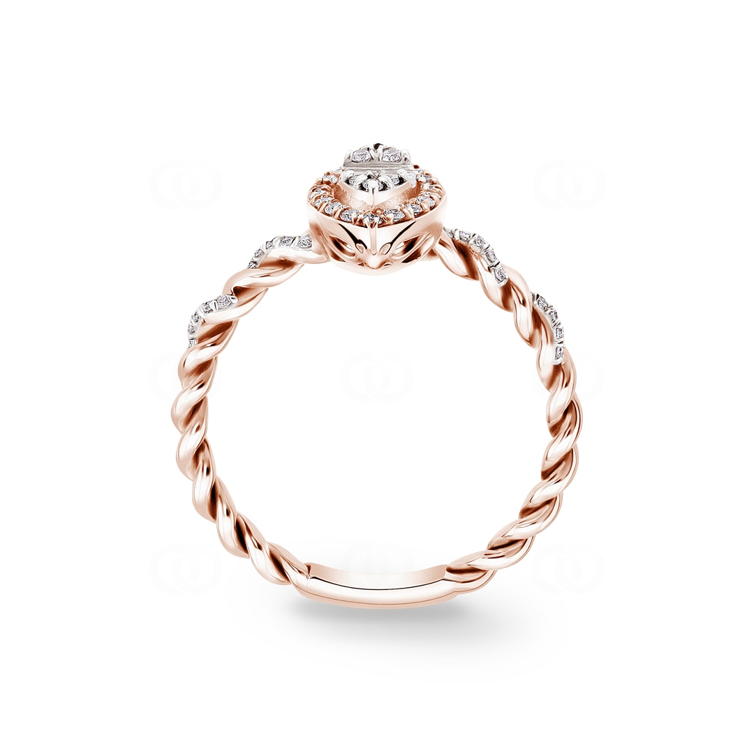 0.27 Karat Diamantring 750/18 K Roségold