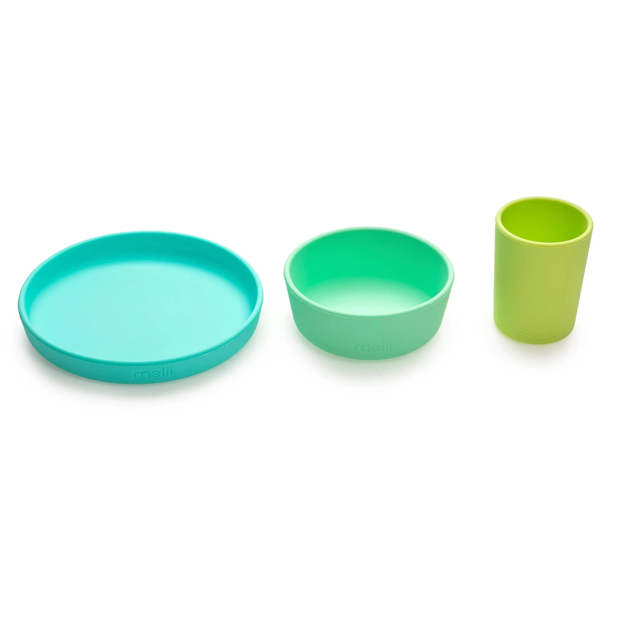 Melii Ensemble de Vaisselle en Silicone 3 Pièces - Bleu