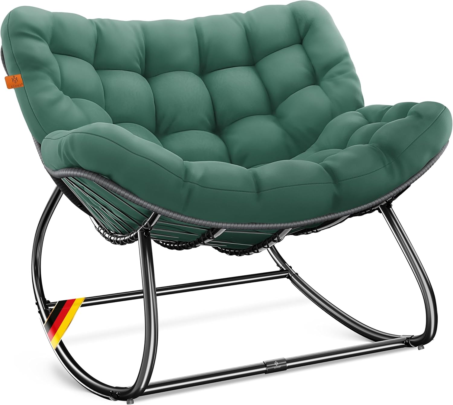 KESSER® Schaukelstuhl für drinnen & draußen ergonomischer Schaukelsessel | maximale Belastung von 120kg Relaxsessel mit Rutschfesten Füßen, Witterungsbeständig