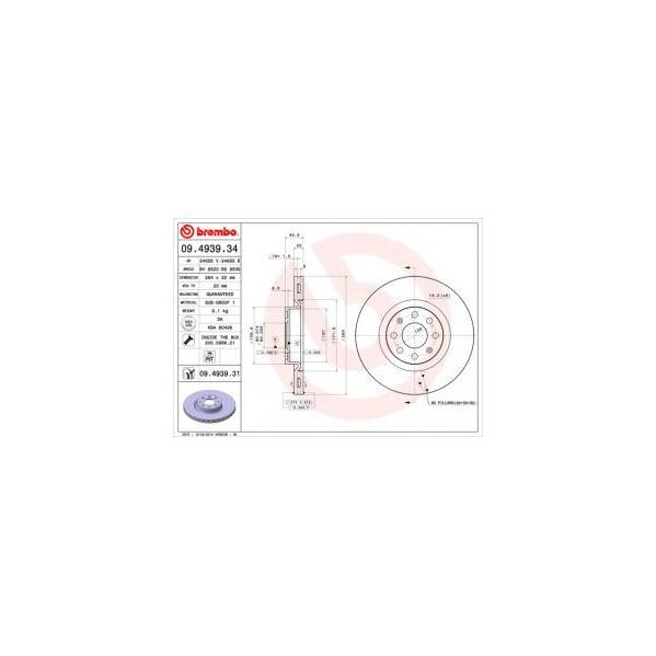 BREMBO Disco de Travão  - 09.4939.34