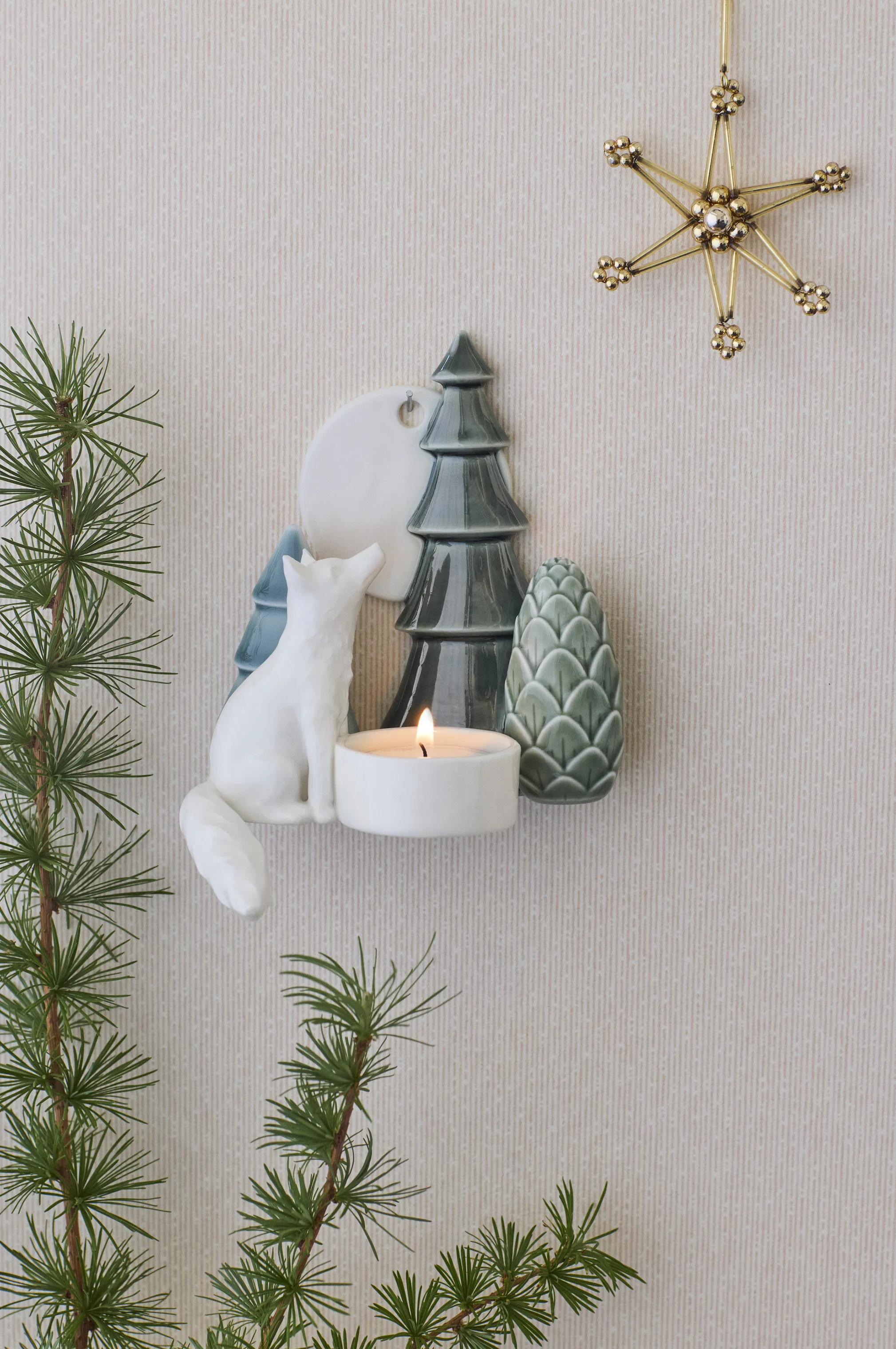 Dottir Winter Stories Fox Wall Votive Væghængt Lysestage