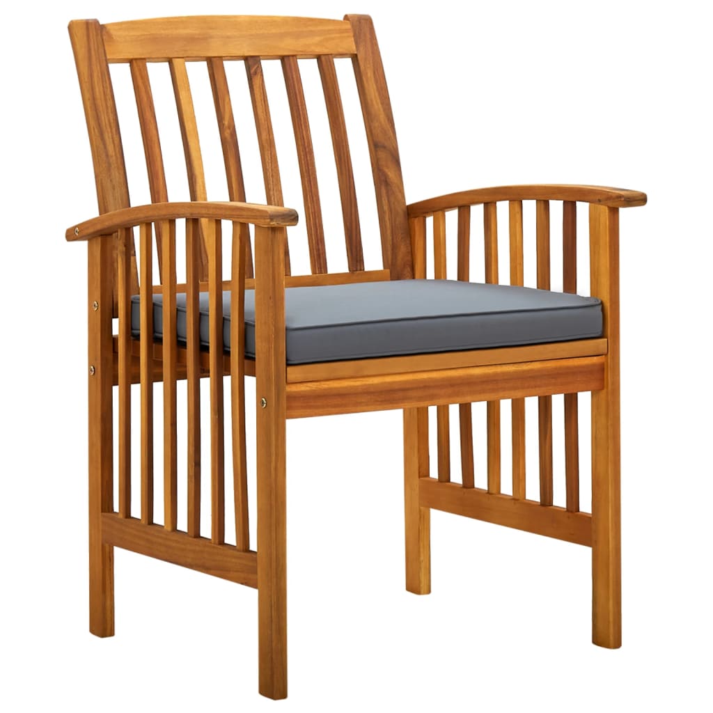 Mobilier à dîner de jardin 7 pièces avec coussins acacia solide