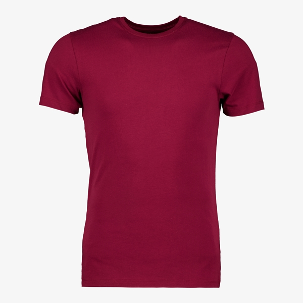 Unsigned heren T-shirt donkerrood ronde hals
