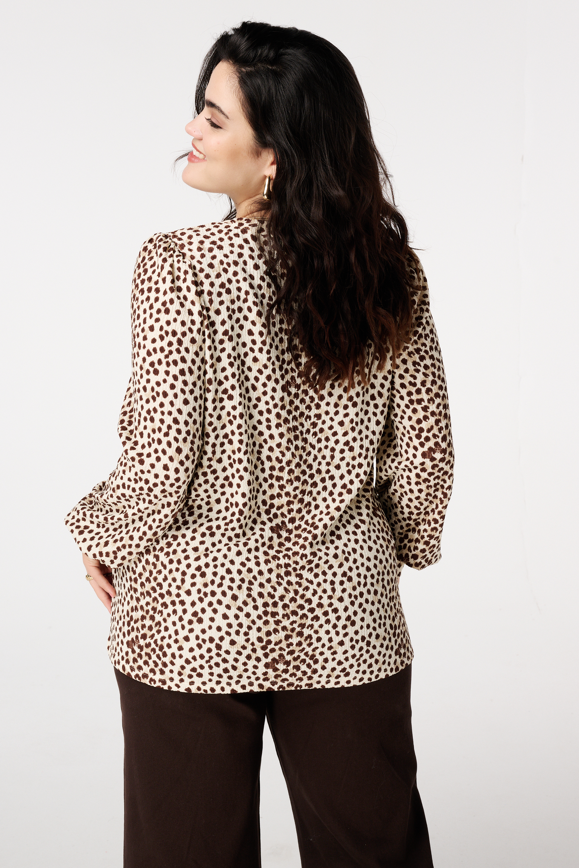 Top met sierlijke print Multi brown