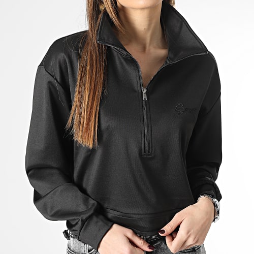 Sweat Col Zippé Crop Femme W3RQ12-KB7K2 Noir