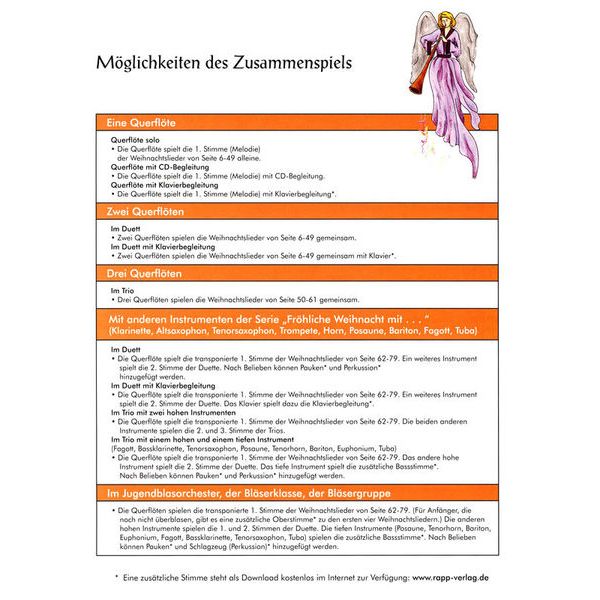 Horst Rapp Verlag Fröhliche Weihnacht mit der Querflöte