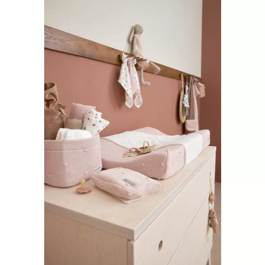 MEYCO Wickeltischkörbchen klein Knots Soft Pink