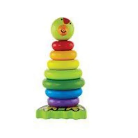 Hape Stapelringpyramide Papagei aus Holz