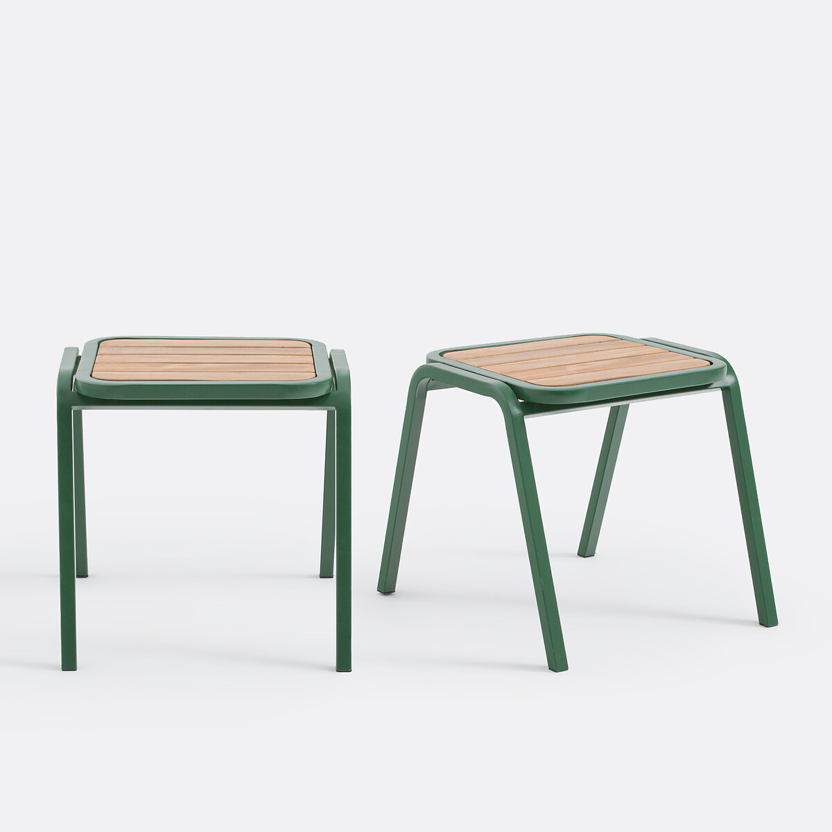 LA REDOUTE INTERIEURS<br>Conjunto de 2 banquetas de acácia e metal, Sim sim