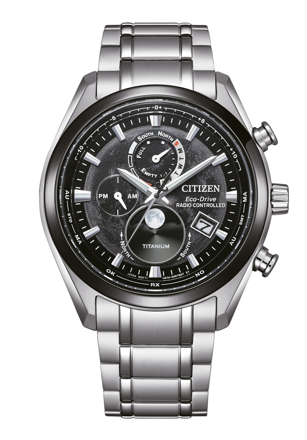 Citizen Eco Drive Funkuhr Mondphase Schwarz BY1018-80E