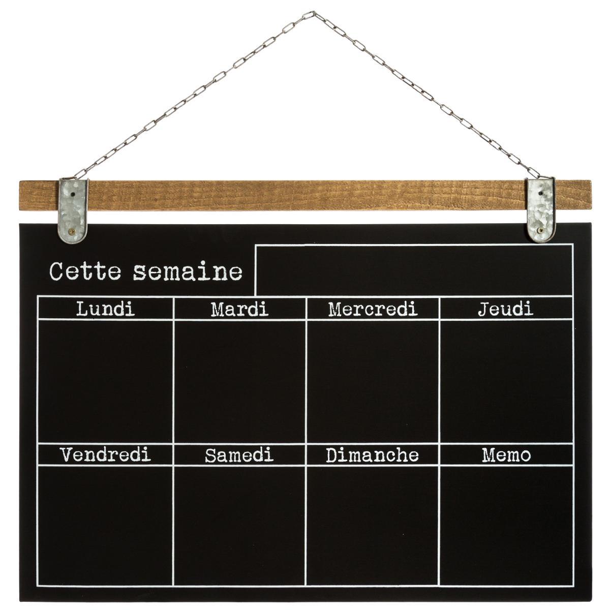 MEMO SEMAINIER ARDOISE 69X50CM