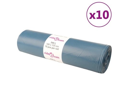 VIDAXL - Sacs poubelles 100 pcs bleu 240 l