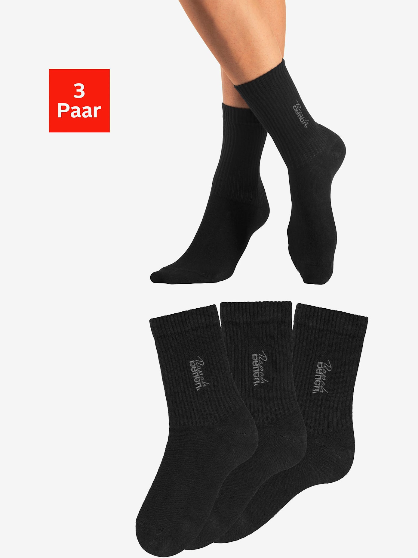 Chaussettes basiques avec logo brodé de qualité