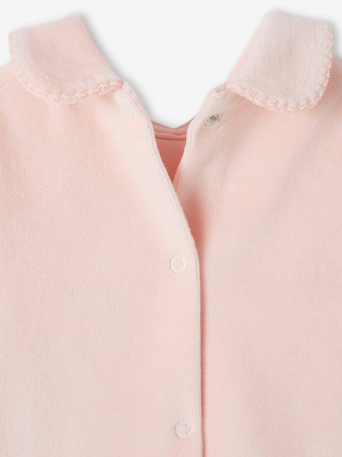 Conjunto de 2 pijamas de veludo rosa para bebê