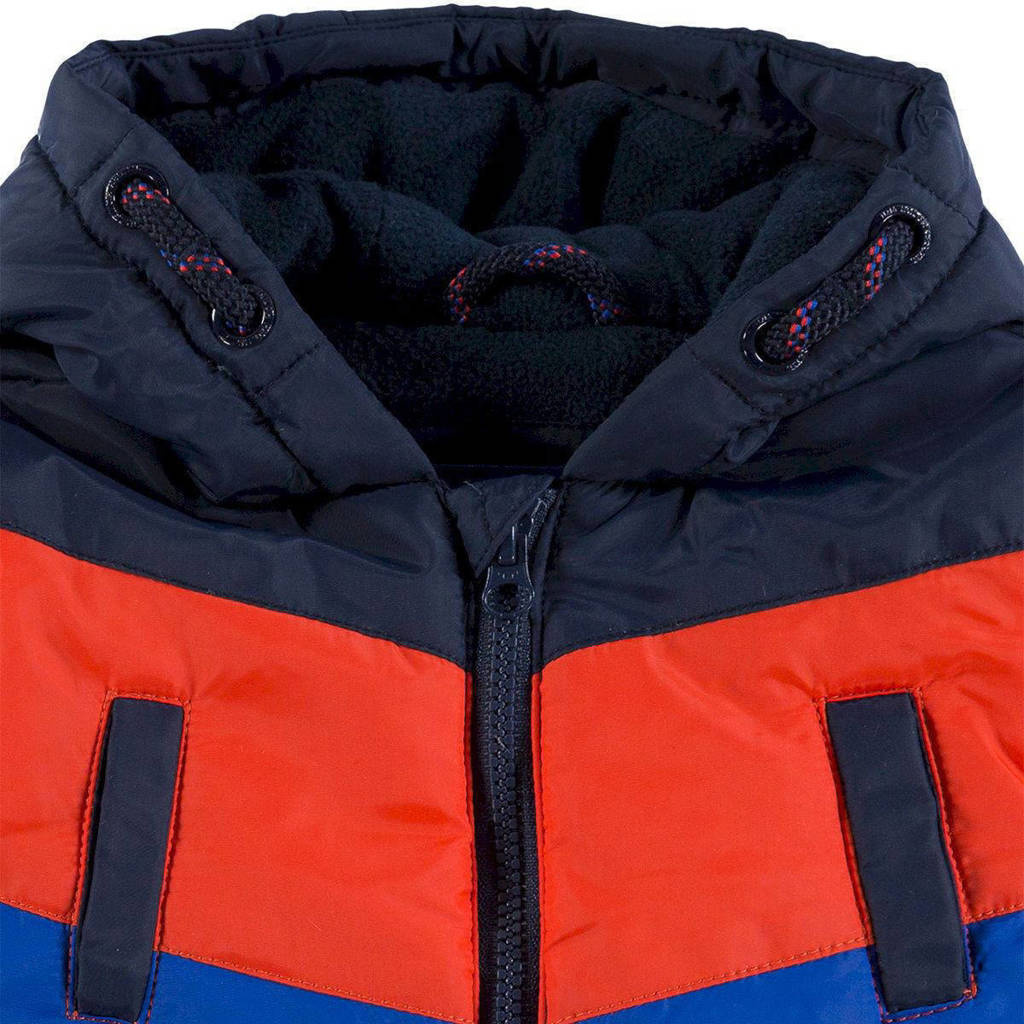 Tom Tailor babywinterjas donkerblauw/oranje/blauw