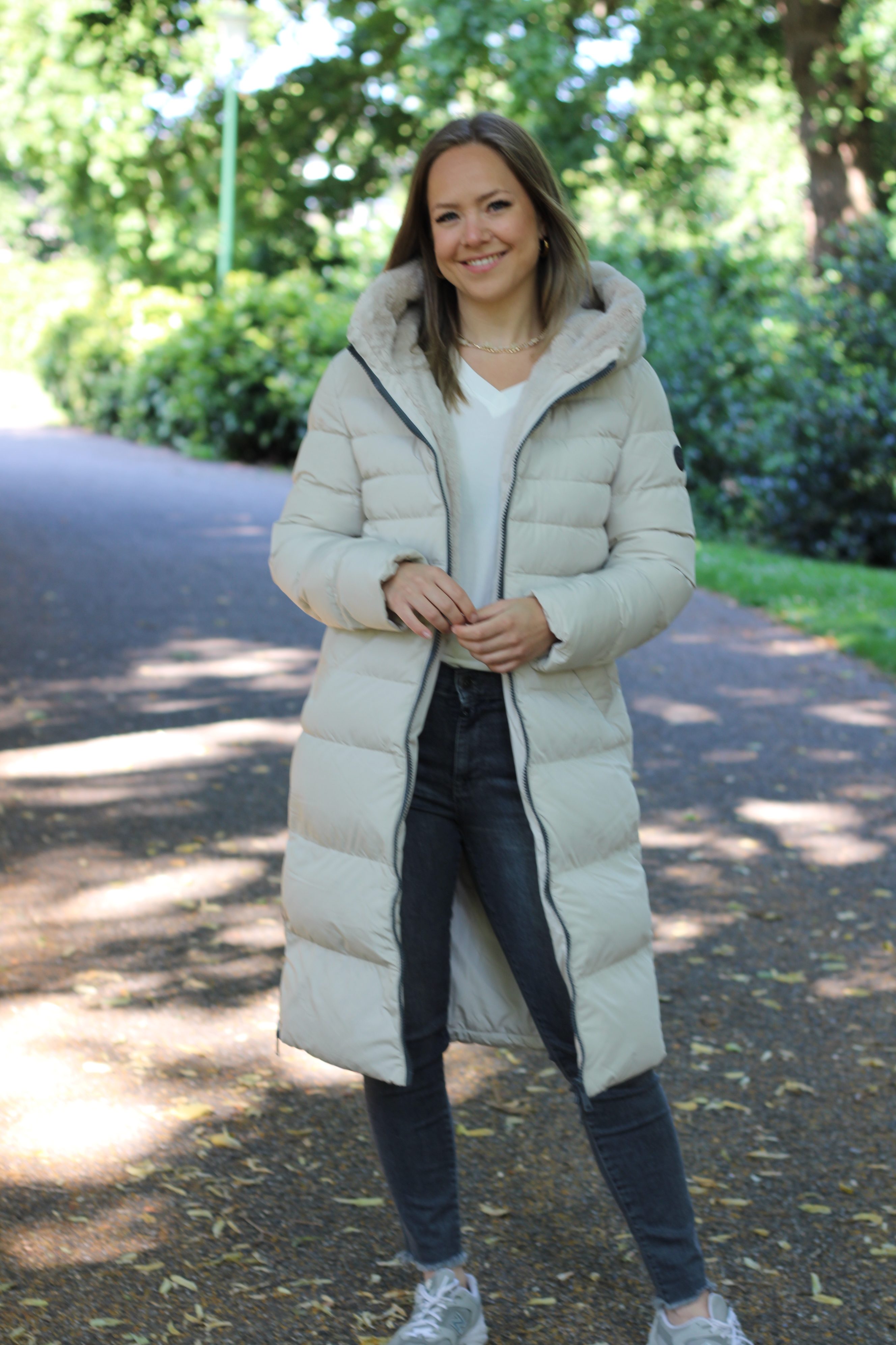 Rino & Pelle - Keila Fur Long Padded Hooded Coat - Stone