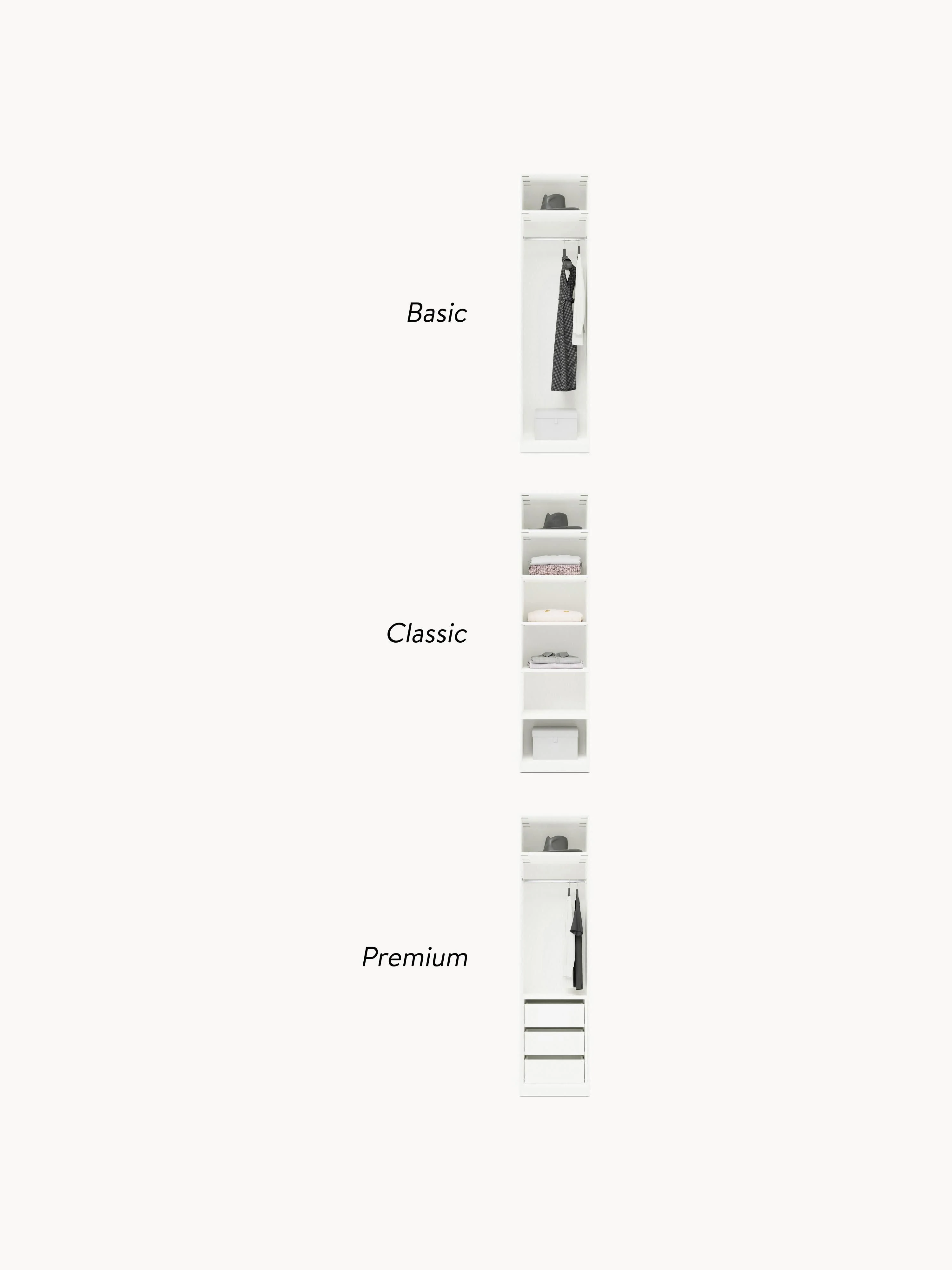 Modulaire draaideurkast Charlotte, 50 cm breed, diverse varianten
