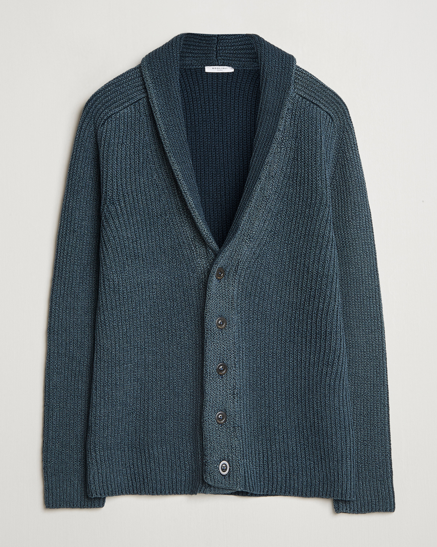 Boglioli Shawl Collar Cardigan Navy