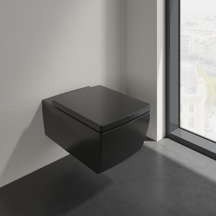 Villeroy & Boch Memento 2.0 randloos toilet CeramicPlus zwart mat