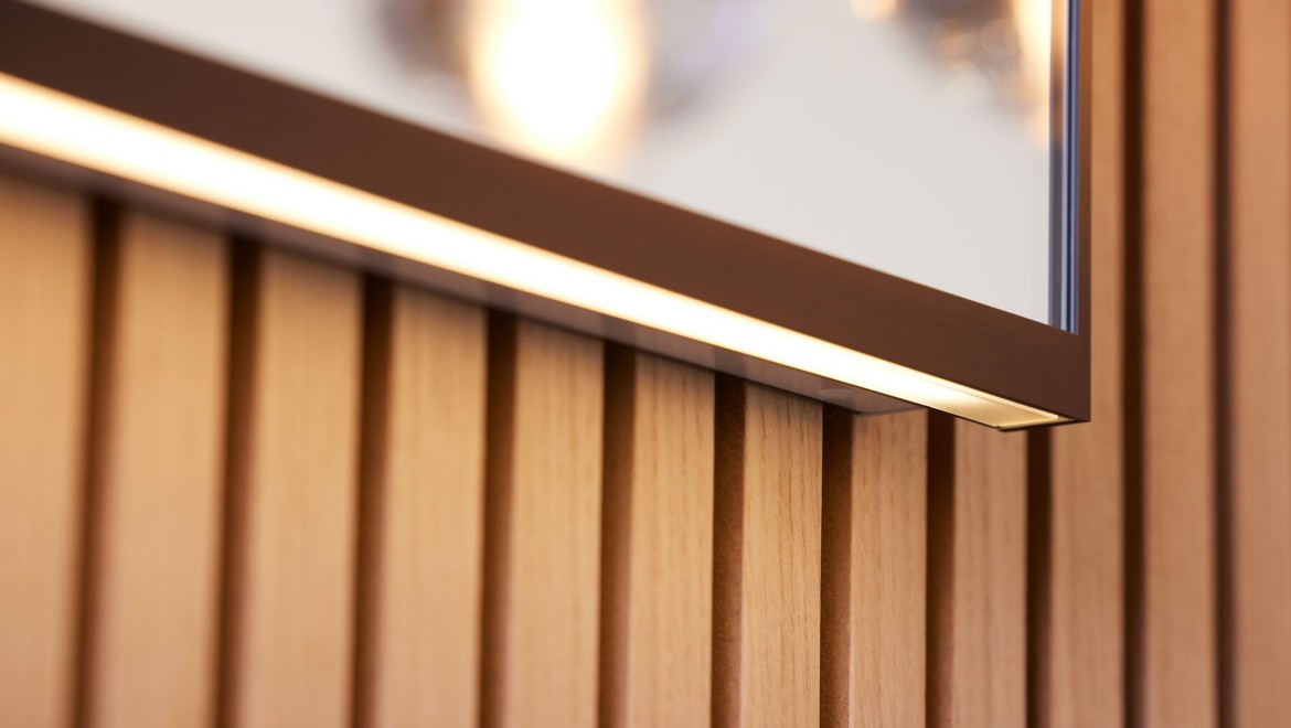 Geberit Option spiegel met verlichting en verwarming 75x70cm zwart