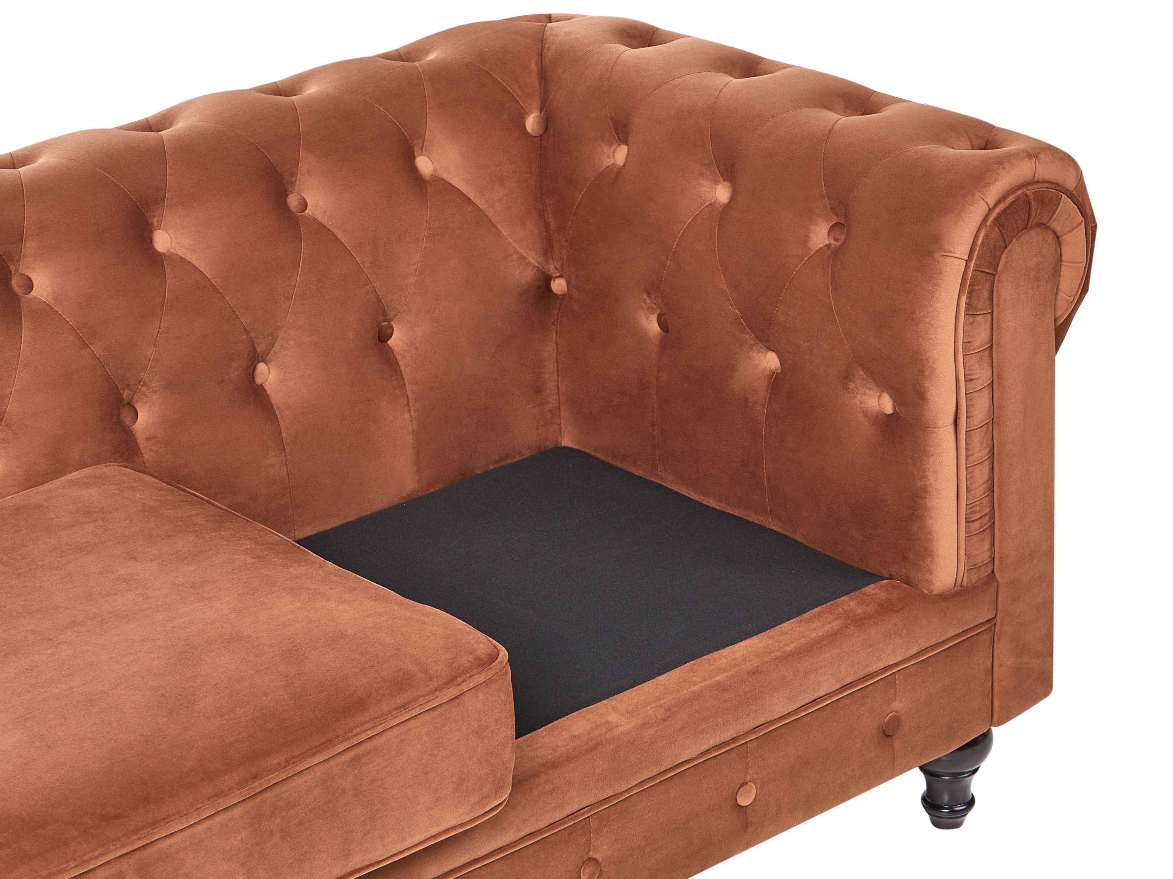 Bankenset 4-zits CHESTERFIELD Fluweel Goudbruin