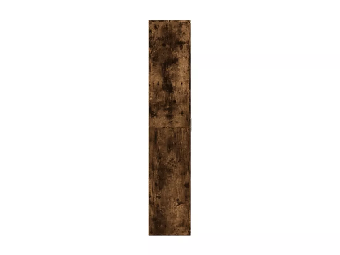 Buffet haut chêne fumé 80x35x180 cm bois d'ingénierie