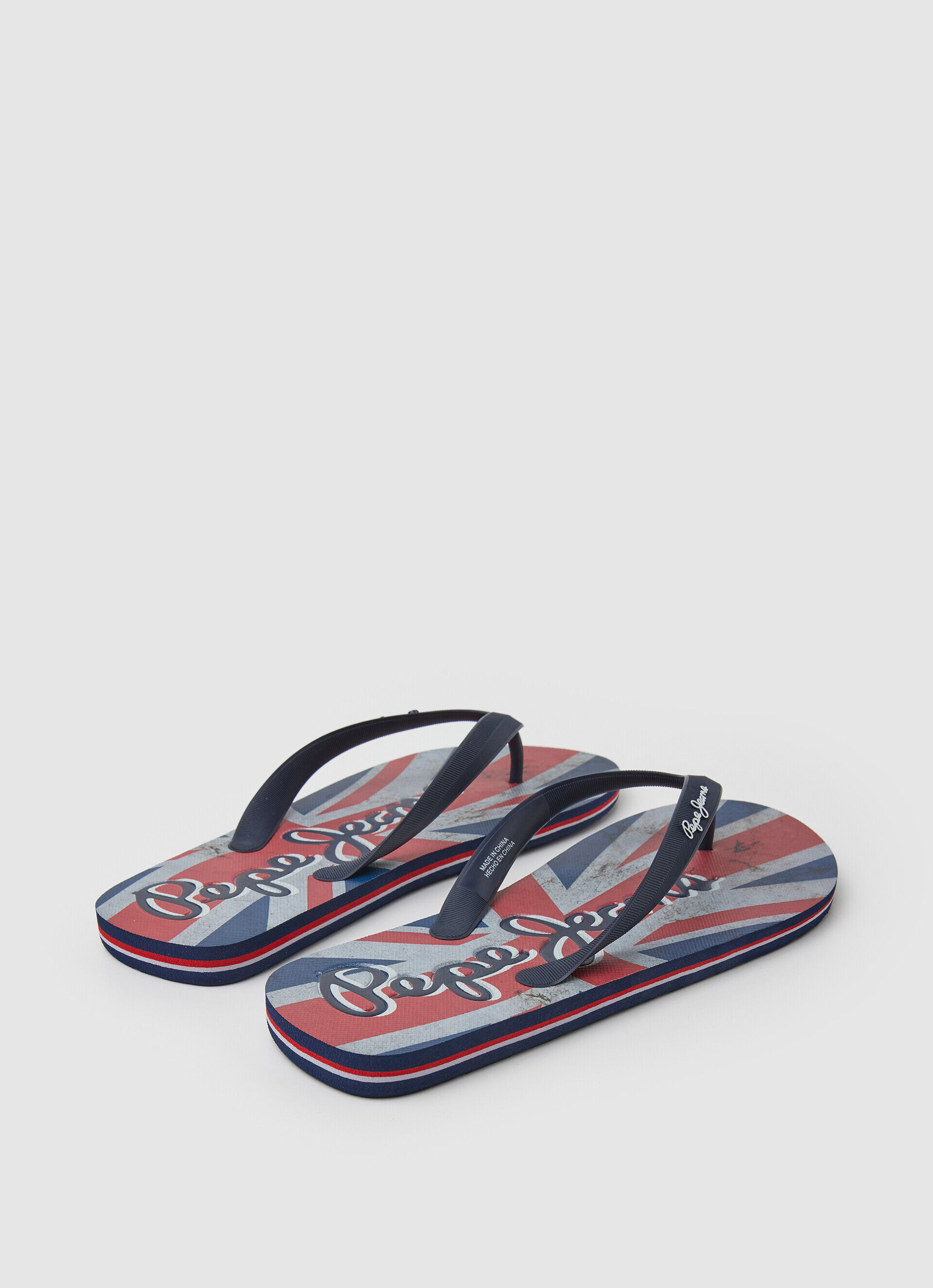 Chinelo de praia com a bandeira do Havaí - azul jeans escuro