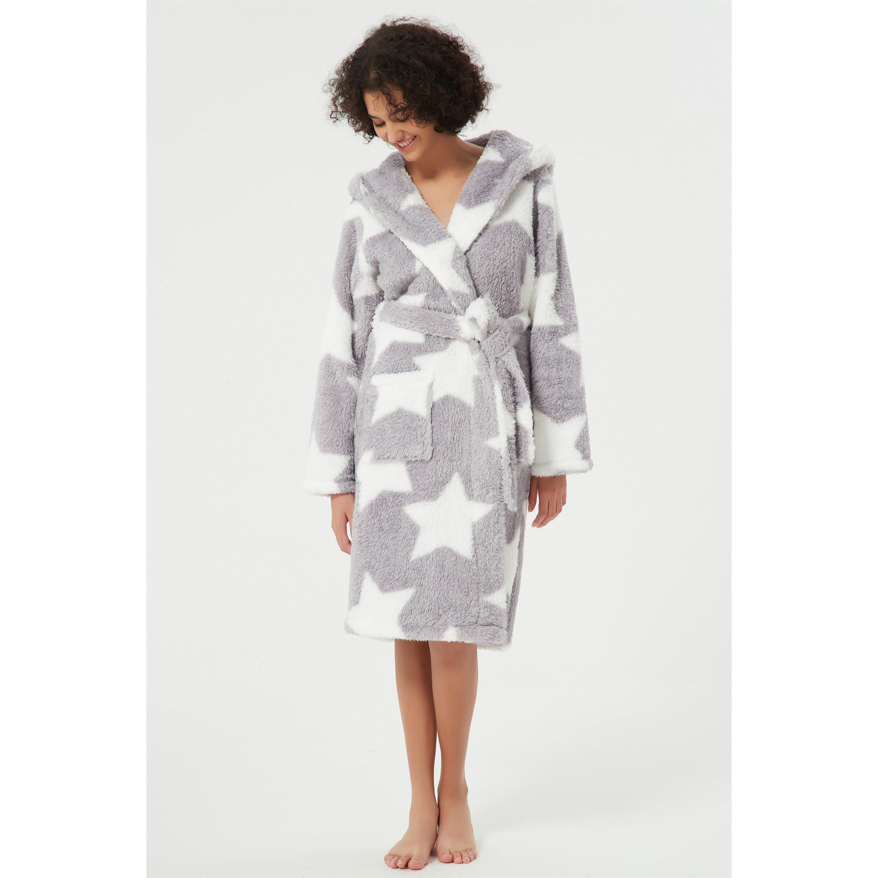 Linea Ladies Sherpa Star Dressing Gown