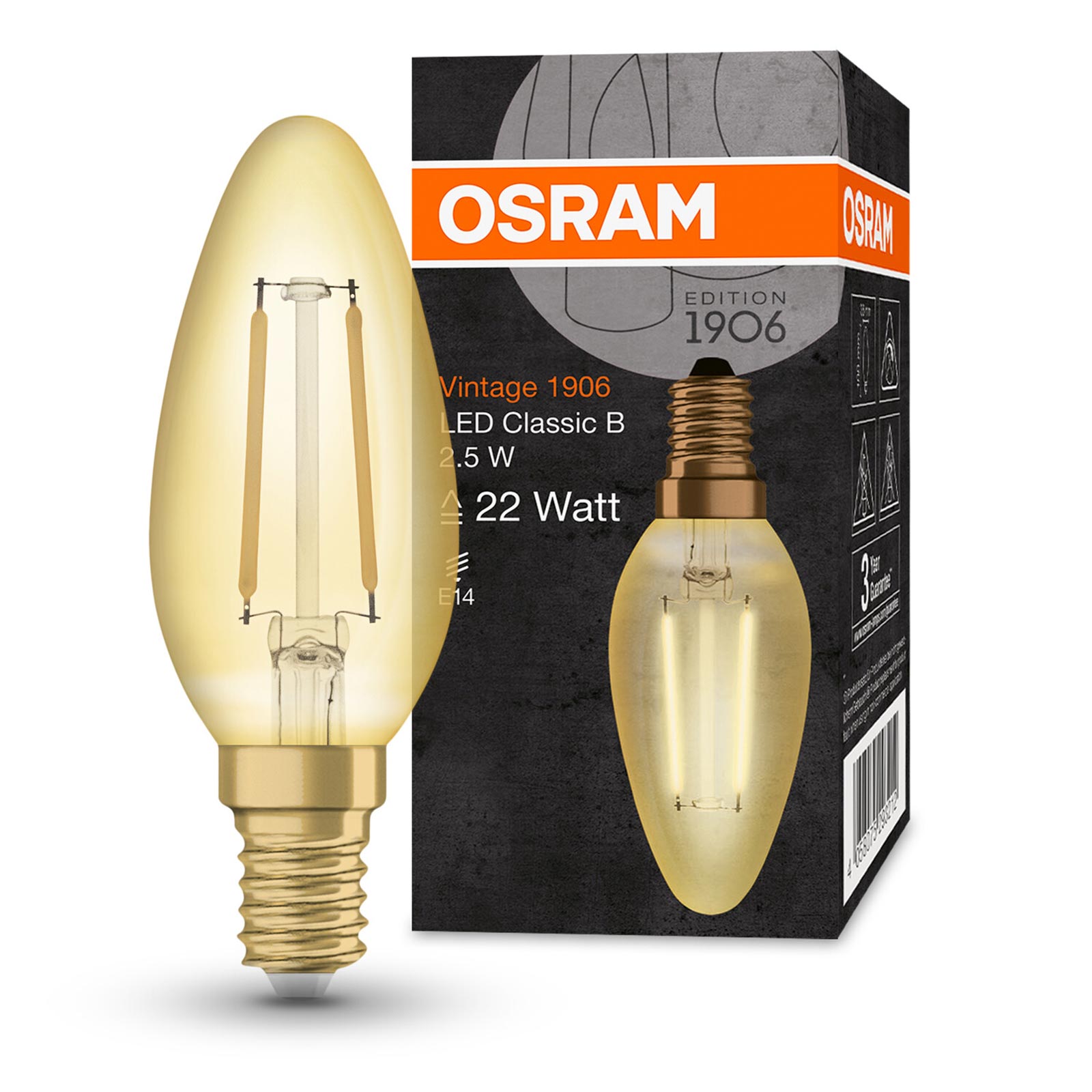 LED-Leuchtmittel 1906 CLB22 - Filament Kerze - E14