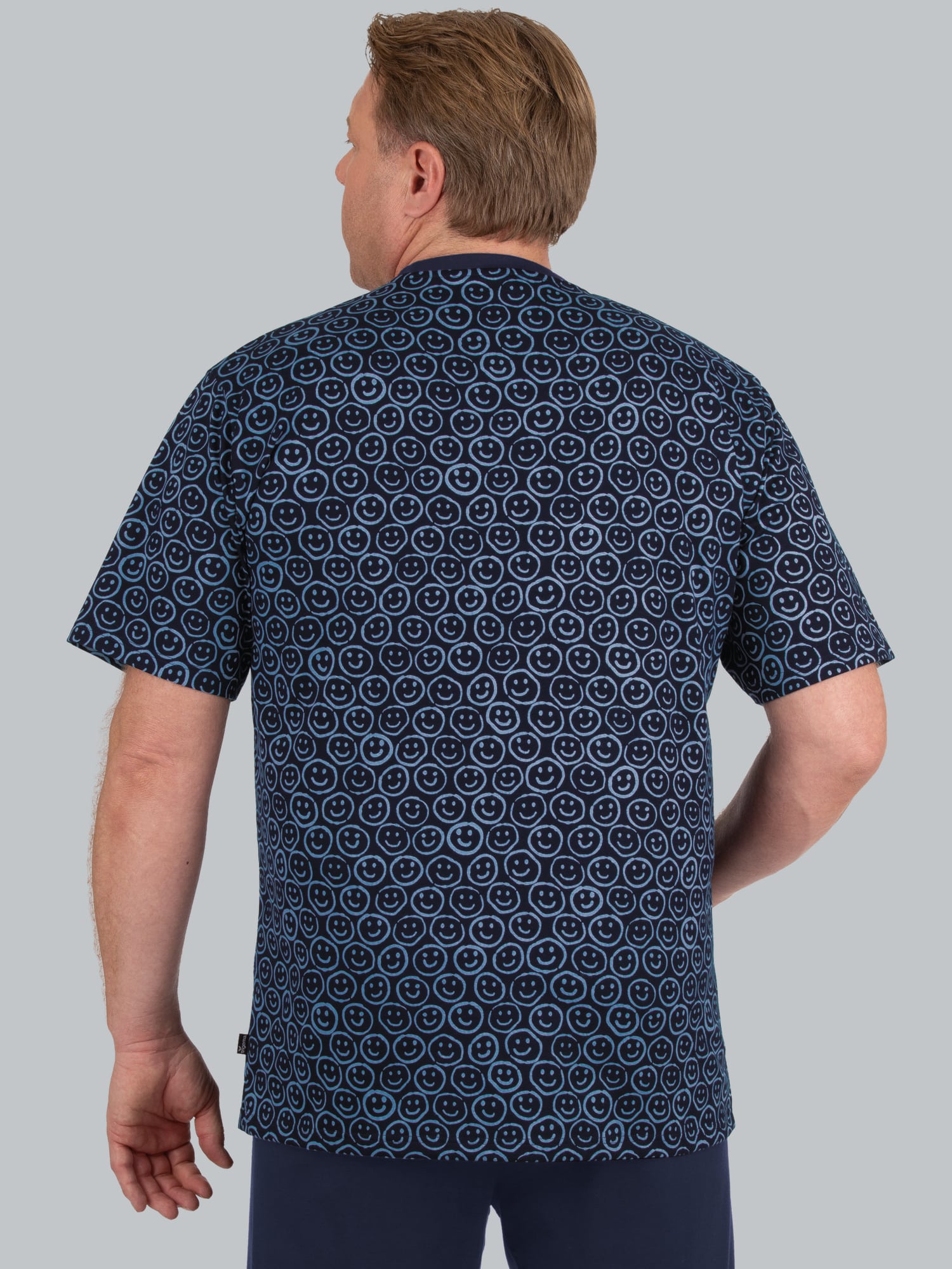 T-Shirt mit freundlichem Smiley-Muster Navy