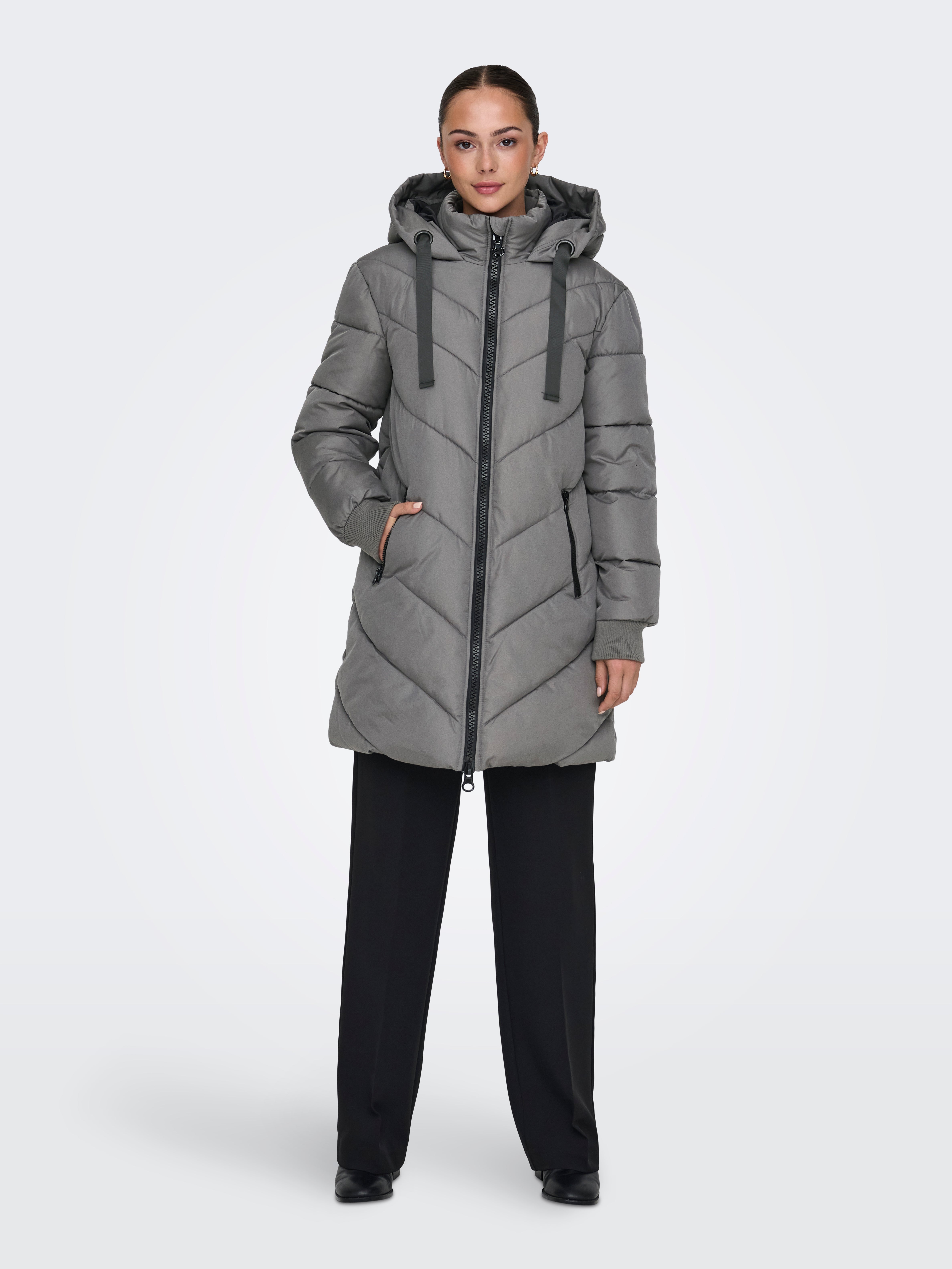JDYSKYLAR Langer Parka Steel Gray