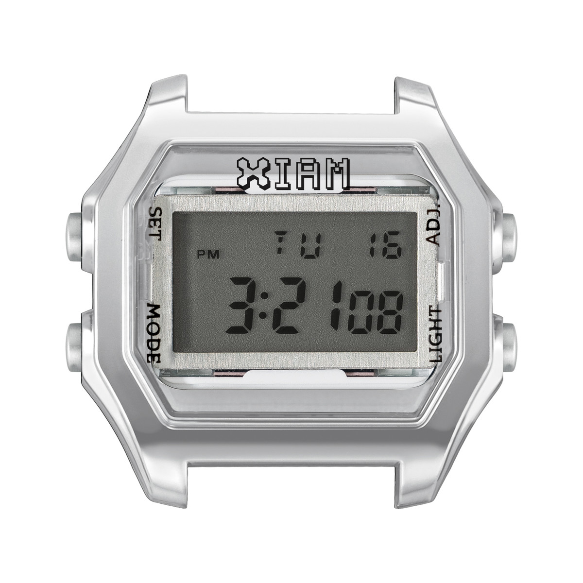 Boîte de montre IAM medium polycarbonate argenté